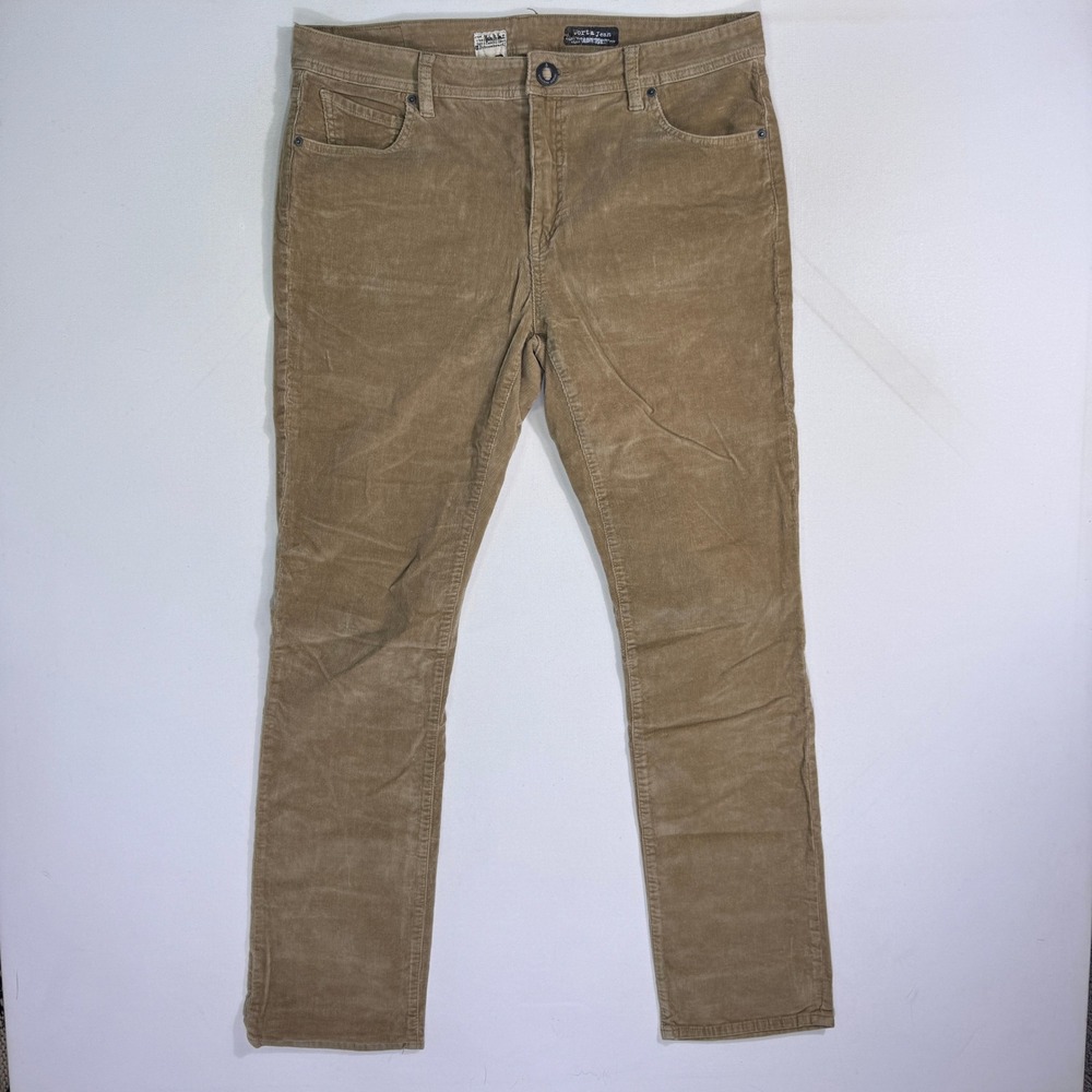 Volcom Vorta Cord Slim Fit Pants Mens 38x32 Tan Brown Corduroy Skater Street